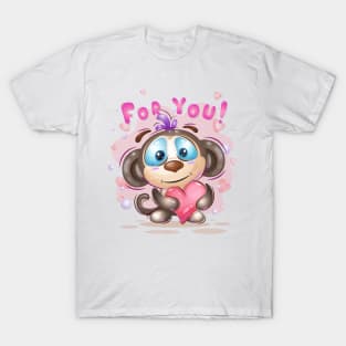 Cute Monkey with a Heart. T-Shirt